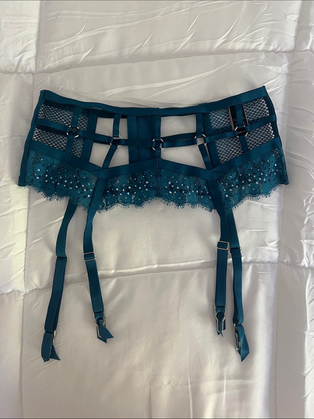 Victoria's Secret Teal Lace & Strappy Garter Belt
